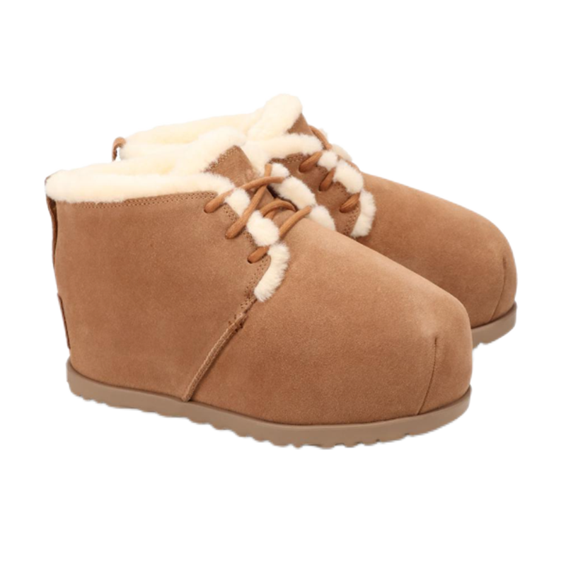 UGG Mini Bailey Bow Chestnut Suede Sheepskin Lined Ankle Boots - 15