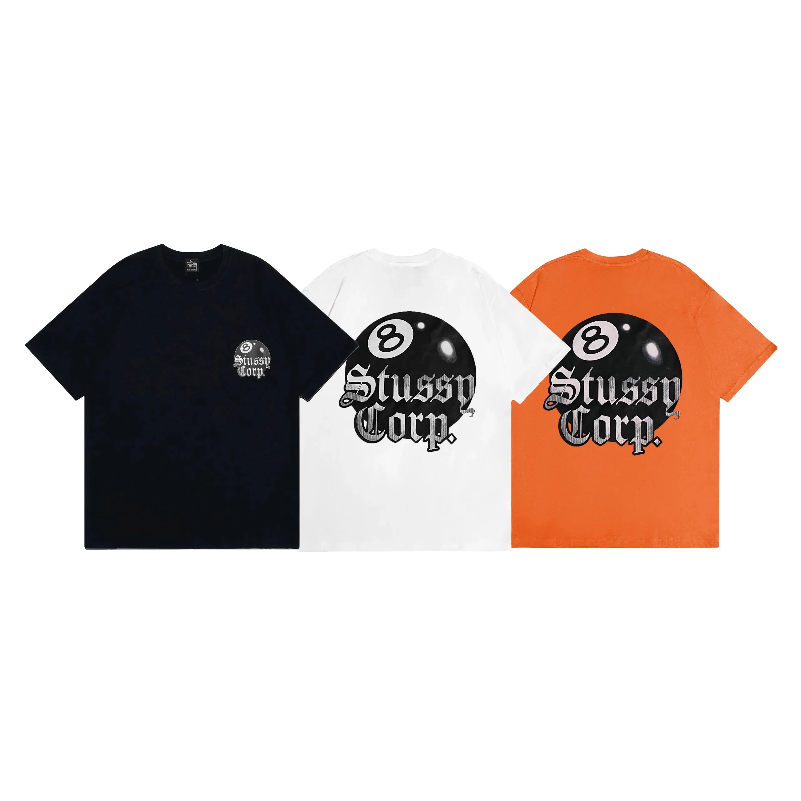Stussy Black/White/Orange Short Sleeve T-Shirt