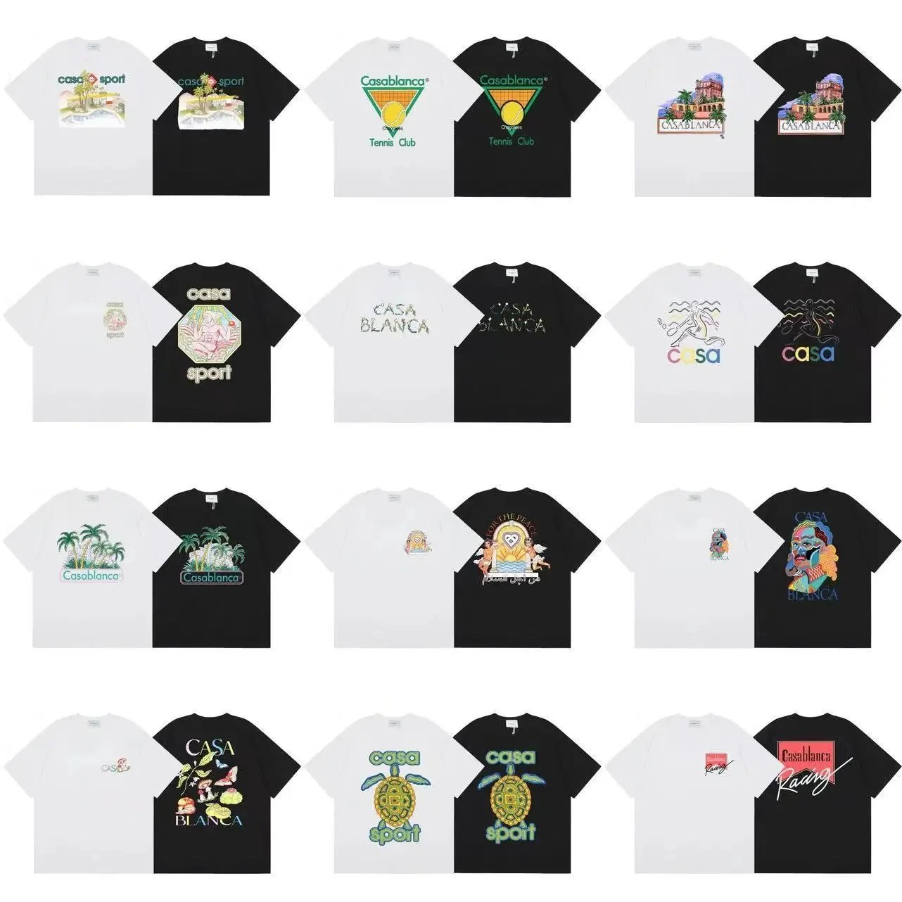 Casablanca Black White Graphic T-Shirt Collection