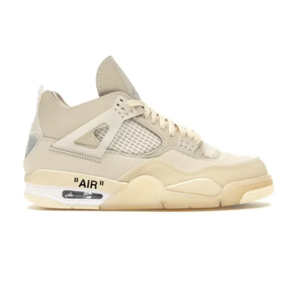 Off-White x Nike Air Jordan 4 'Sail' Sneakers - 16