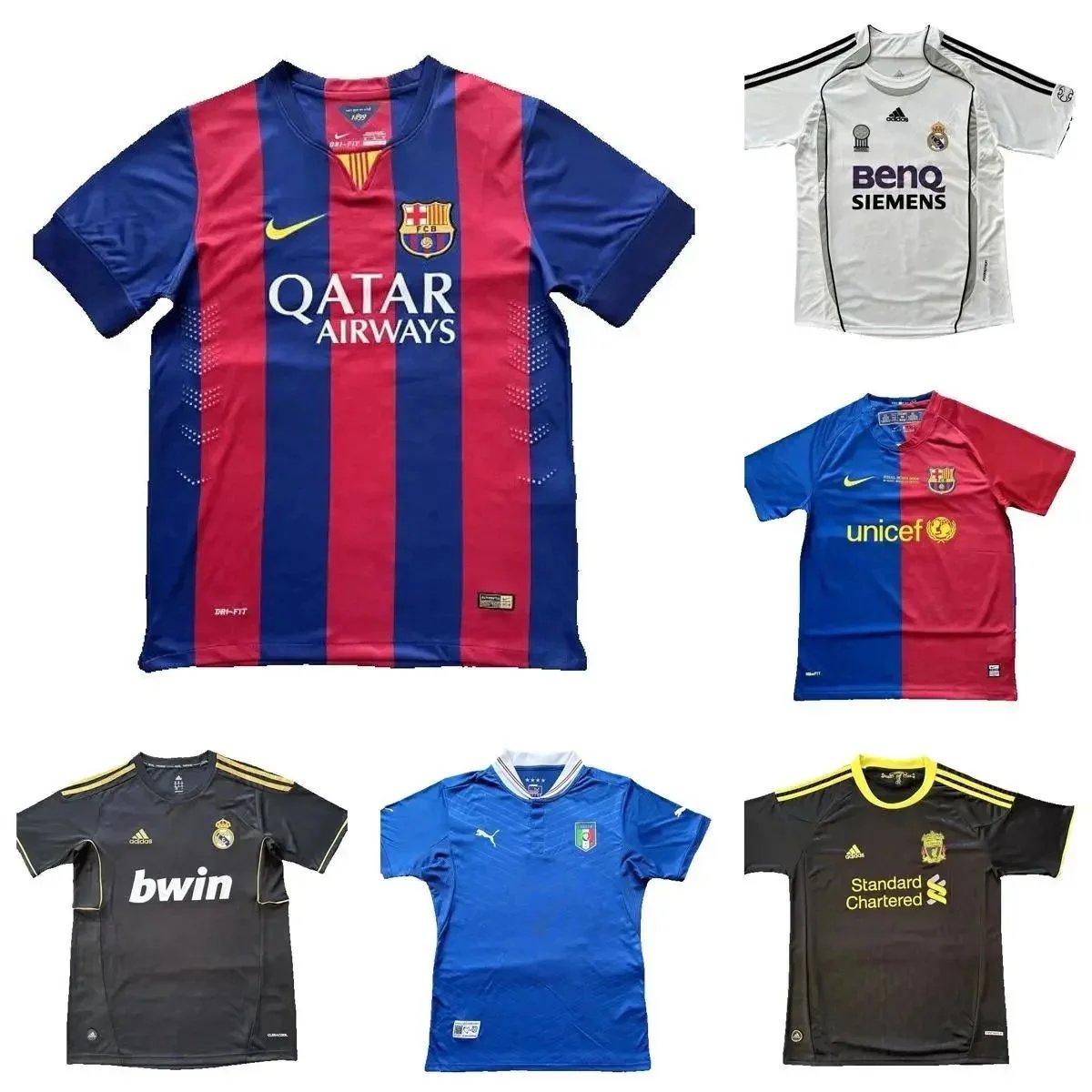 FC Barcelona Blue and Red Striped Soccer Jersey