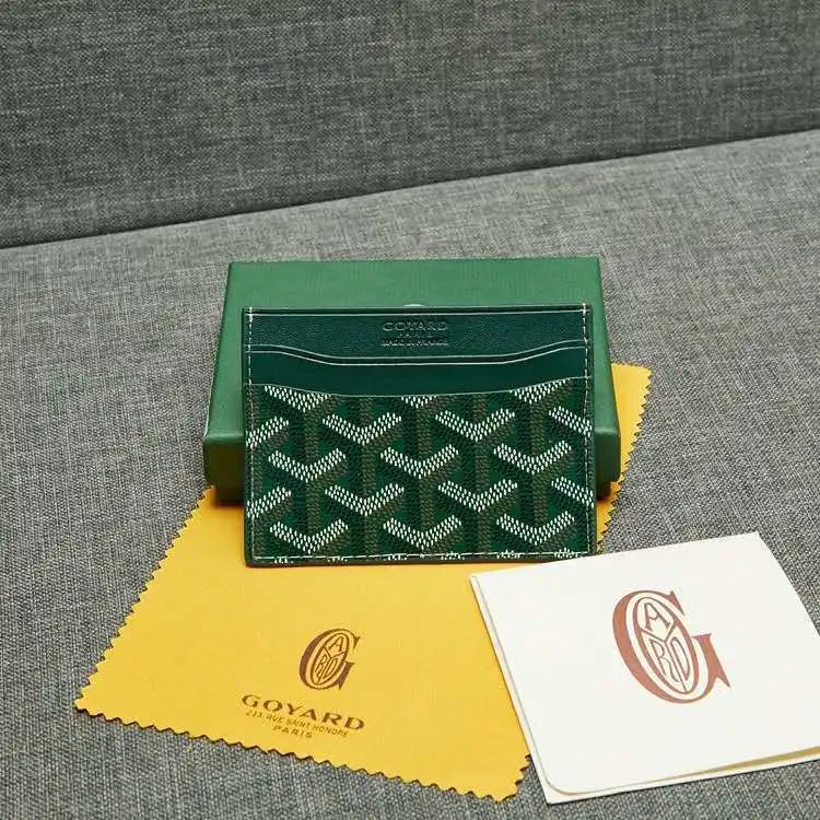 Goyard Green Monogram Card Holder - Luxury French Fashion Accessory - 135995