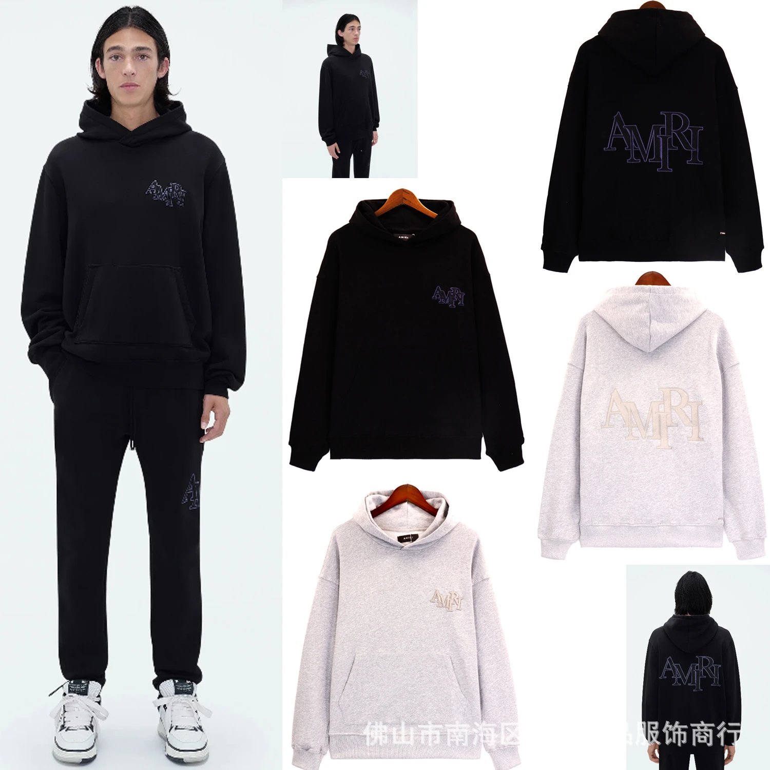 I高品质刺绣字母男女宽松卫裤卫衣连帽11 - 134166