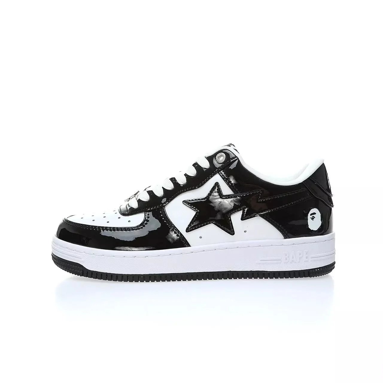 BAPE Black and White Star Logo Sneakers - 134299