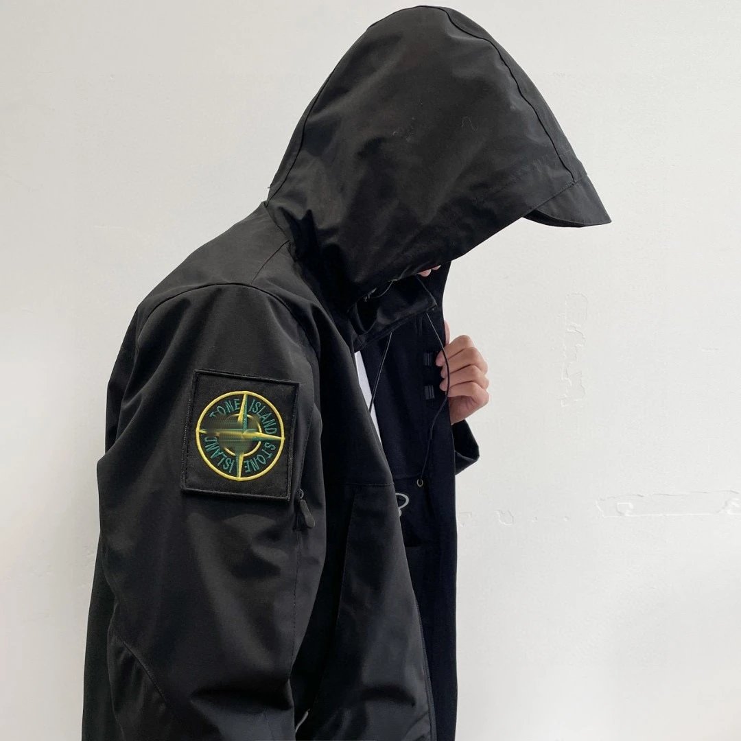 石头连帽冲锋衣夹克外套户外徒步防水登山服男女潮 - 135272