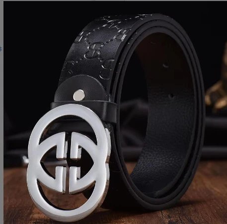 69皮纹黑色银扣