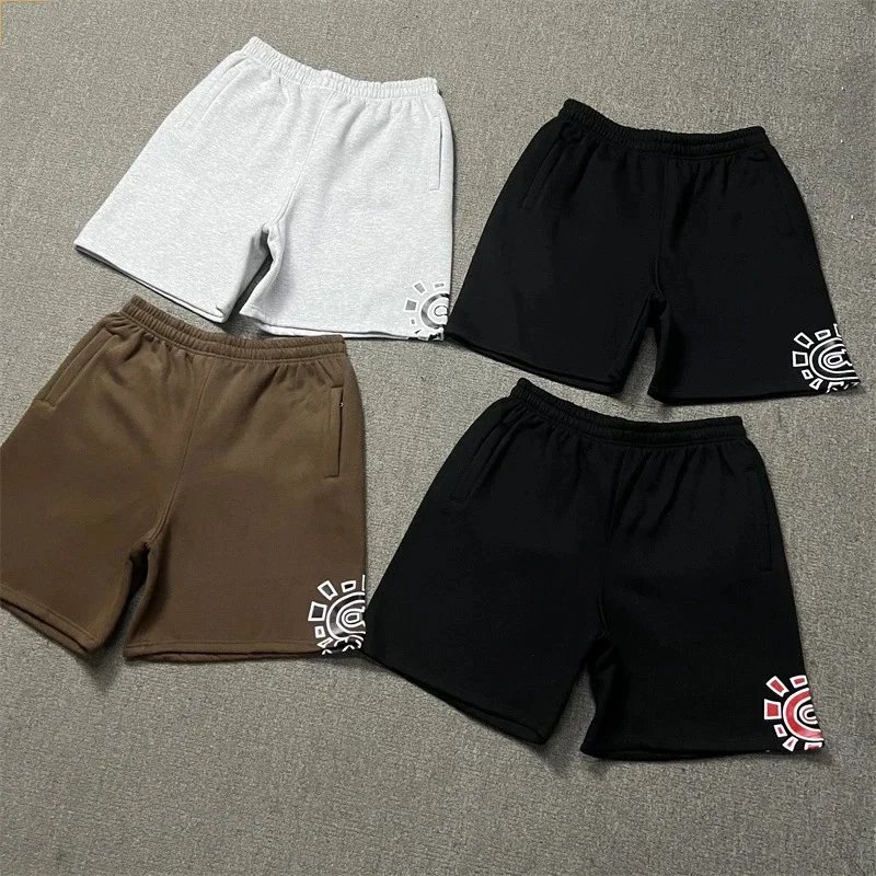 太阳卷基础印花抽绳短裤休闲男女五分裤 - 134584