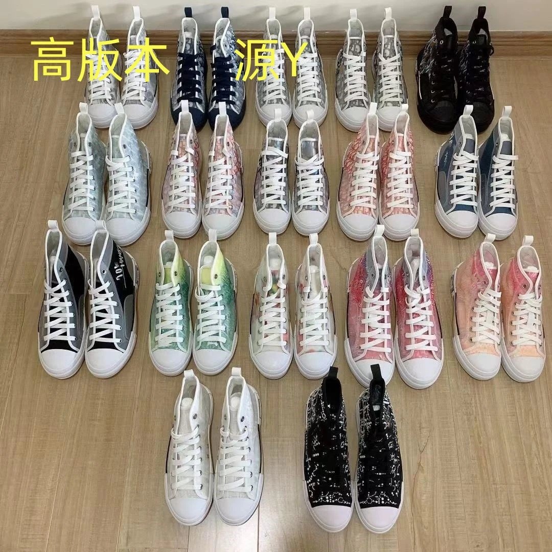 高帮男鞋2024透气帆布鞋小白鞋女平底印花字母运动板鞋77777 - 135155