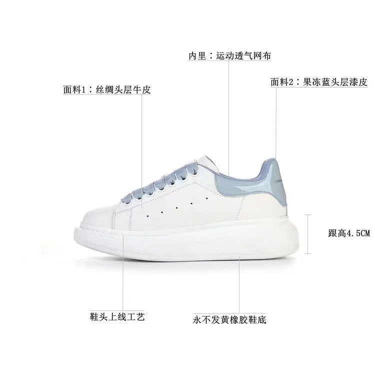 小白鞋女鞋厚底松糕男鞋内增高春秋百搭真皮透气 - 134455