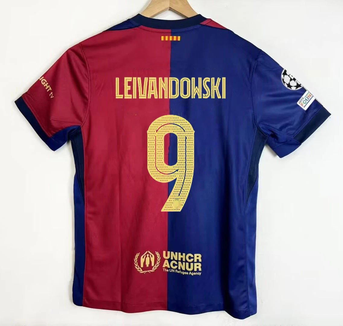 Nike FC Barcelona 2024/25 Home Jersey - Lewandowski #9 - Blue/Crimson