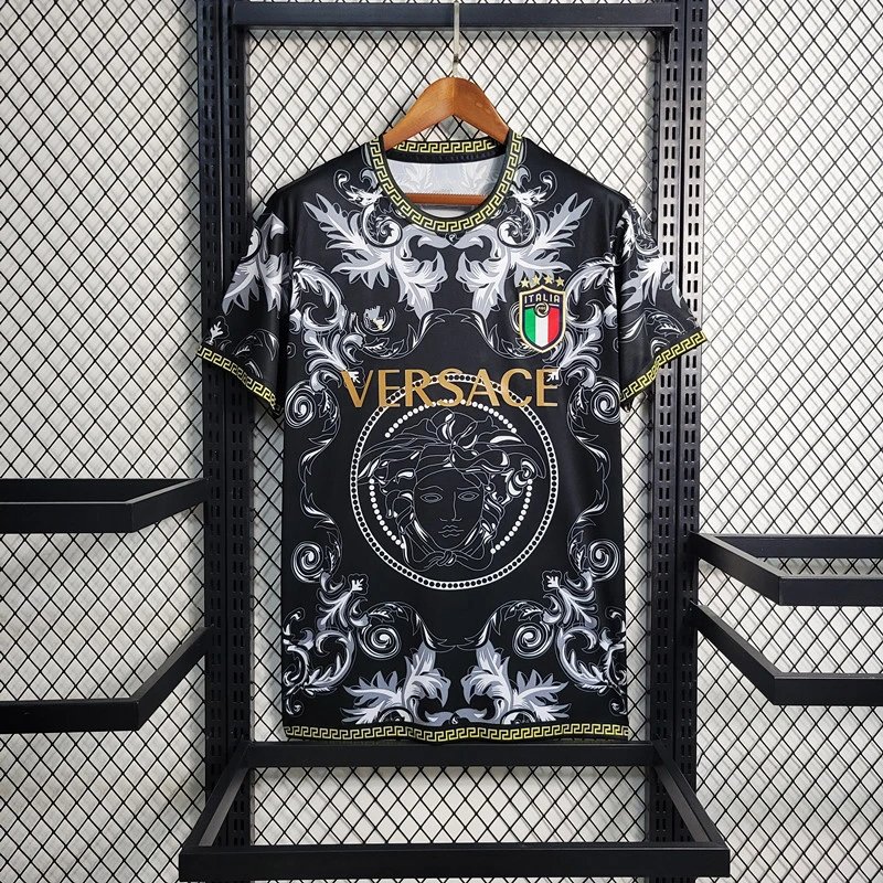 Italy x Versace Special Edition Jersey Black Gold Baroque
