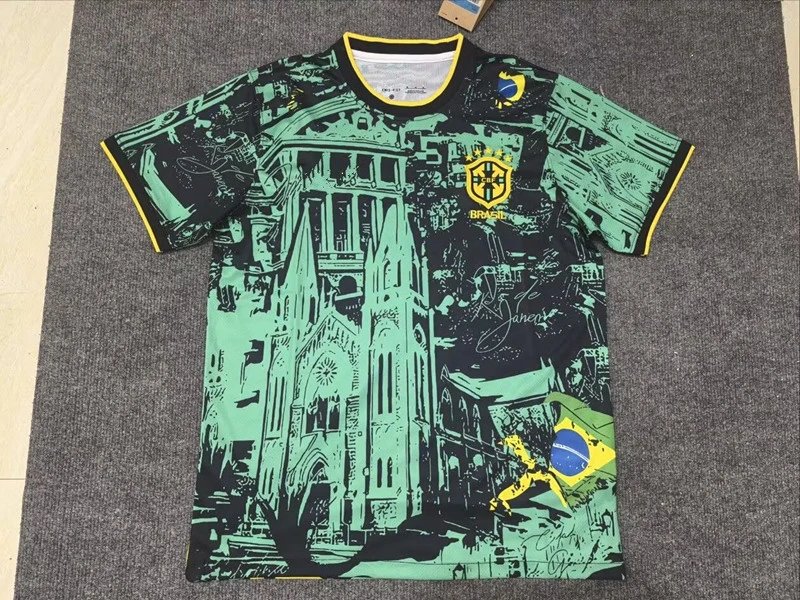 Brazil National Team Nike Special Edition Jersey Black/Green (Cathedral Print)