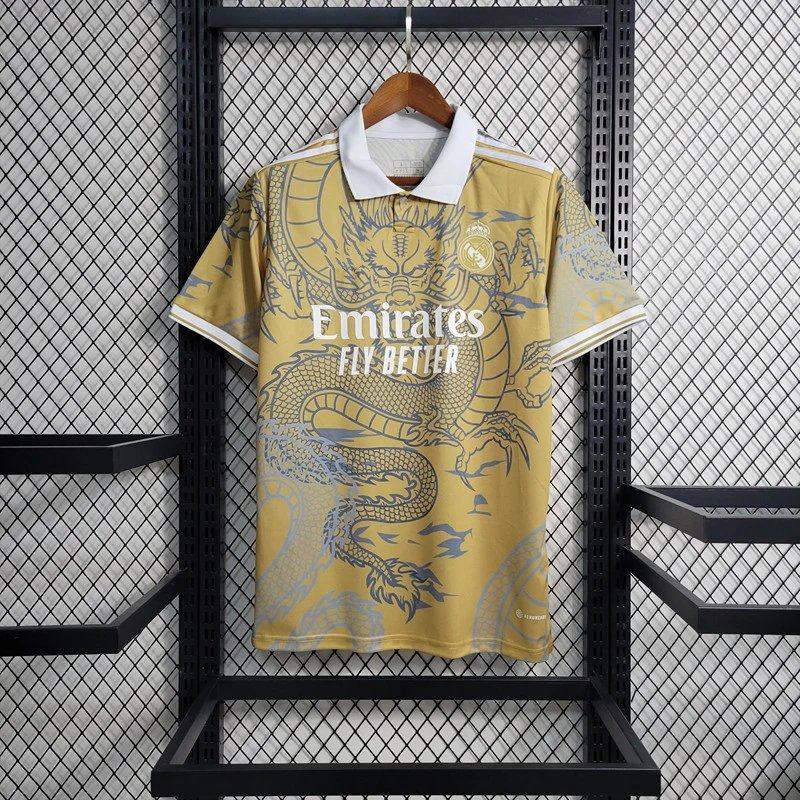 Adidas Real Madrid x Dragon Special Edition Jersey Gold Silver