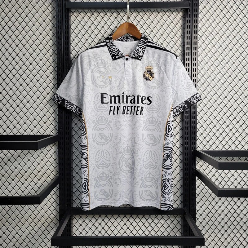 Adidas Real Madrid Special Edition Jersey White Black Paisley