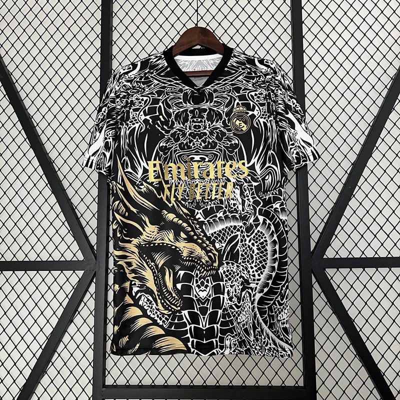 Adidas Real Madrid x Dragon Special Edition Jersey Black Gold