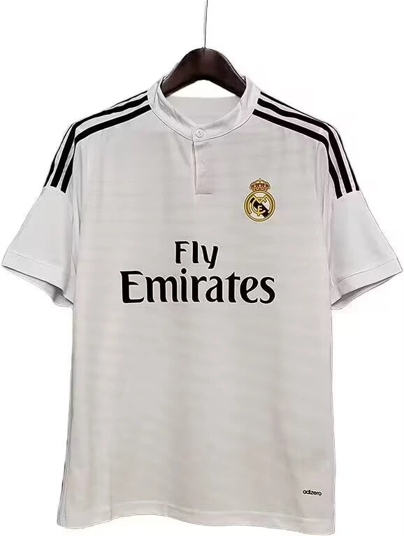Real Madrid Adidas 2014-15 Home Retro Jersey White/Black (Fly Emirates)