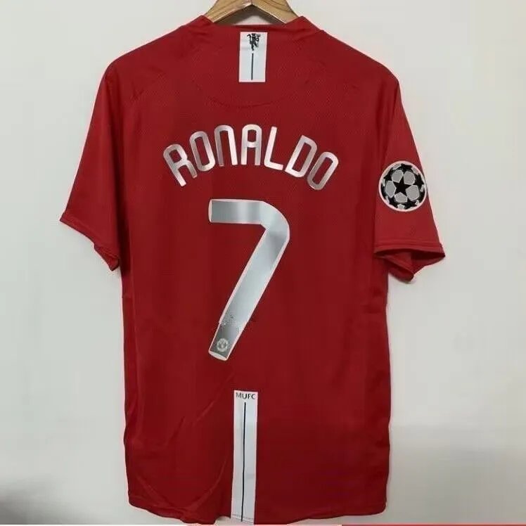 Manchester United Nike 2007-08 UCL Final Home Retro Jersey Red - Ronaldo #7 (AIG, UCL Patch)