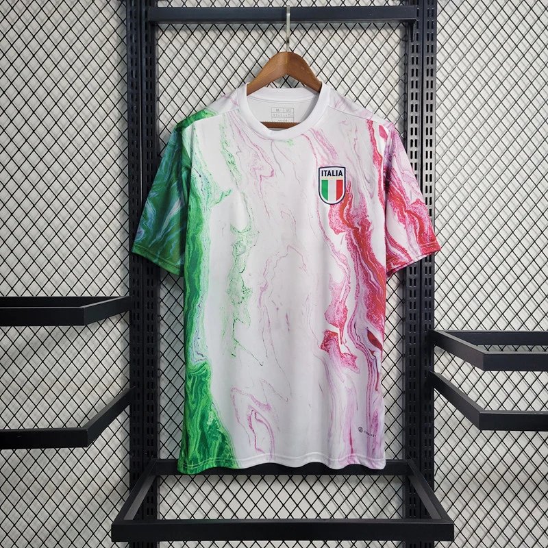 Adidas Italy FIGC Special Edition Jersey White Pink Green Marble