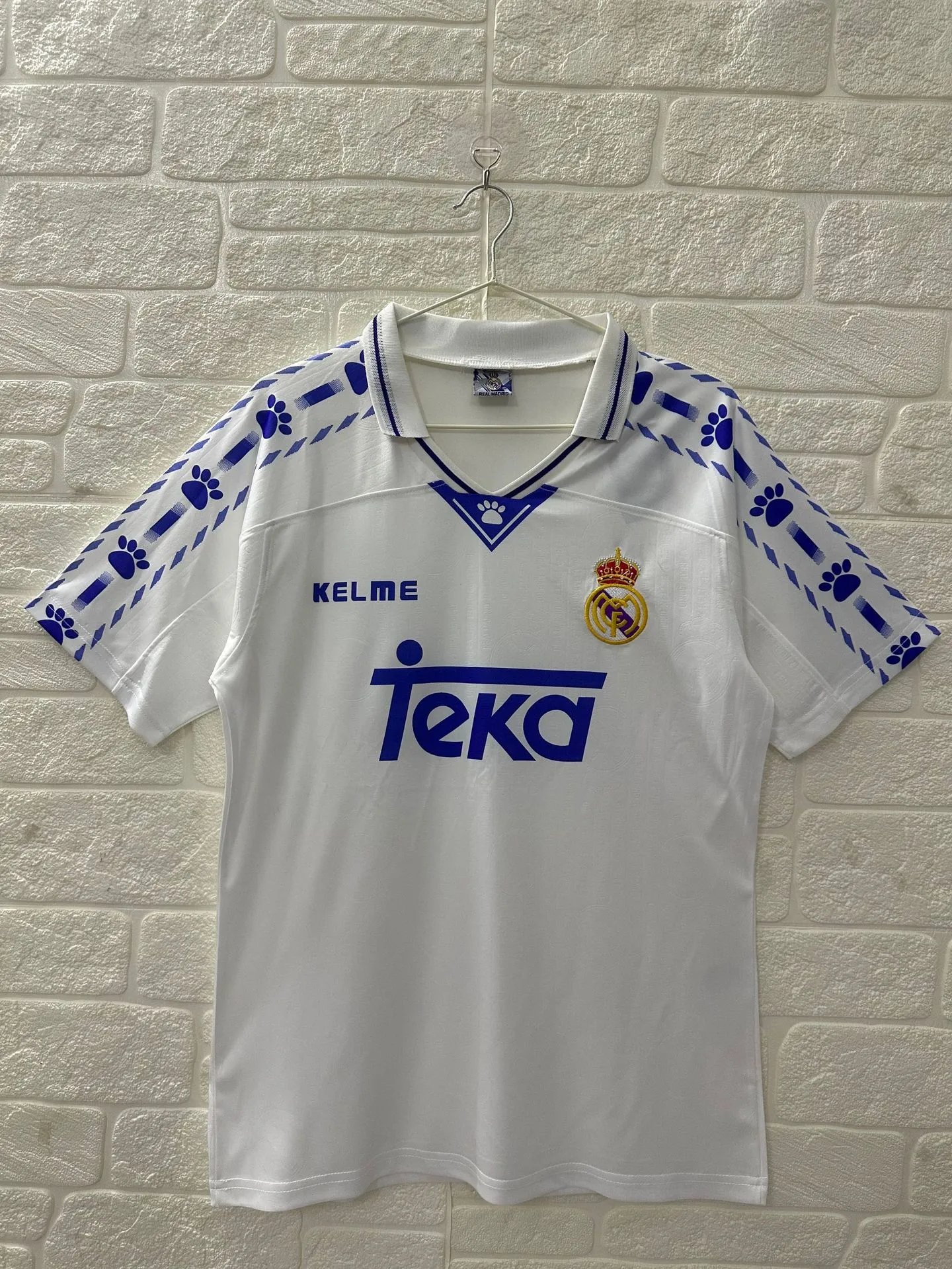 Real Madrid Kelme 1994-96 Home Retro Jersey White/Blue (Teka)