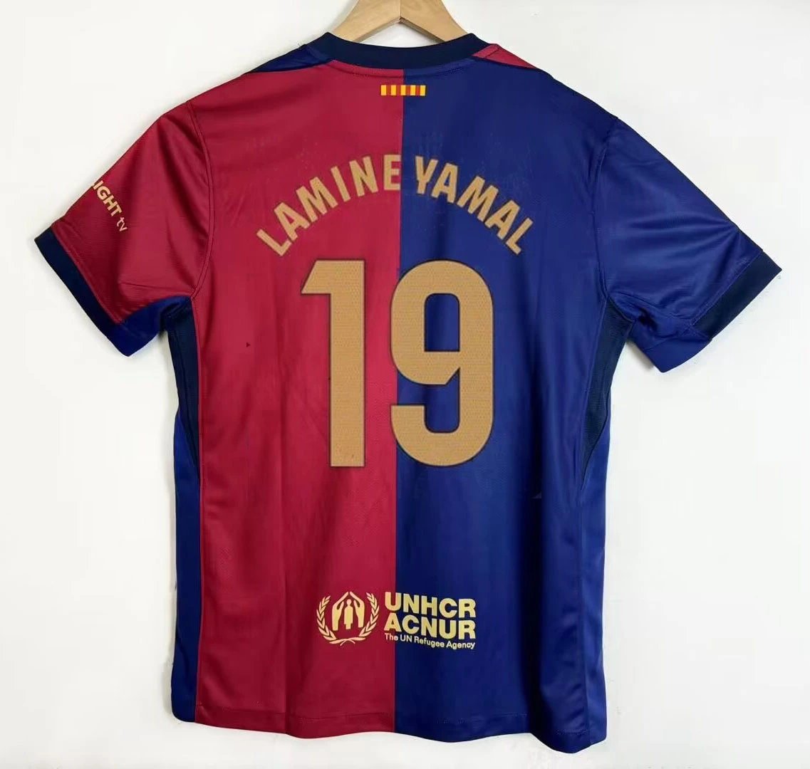 FC Barcelona Nike Home Jersey Lamine Yamal #19 Blue Red 2024-25
