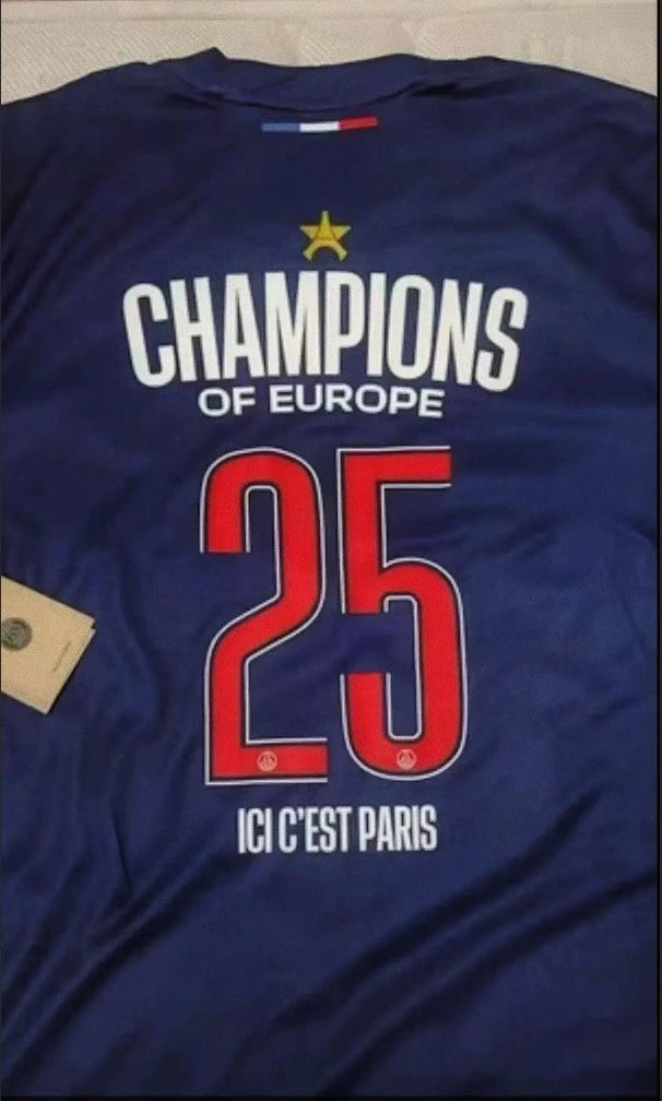 Nike PSG 2024-25 Home Jersey Back Navy Blue Champions Of Europe
