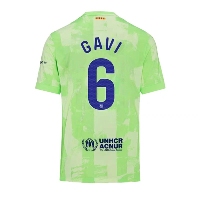 Nike FC Barcelona 2024/25 Third Jersey - Gavi #6 - Lime Green