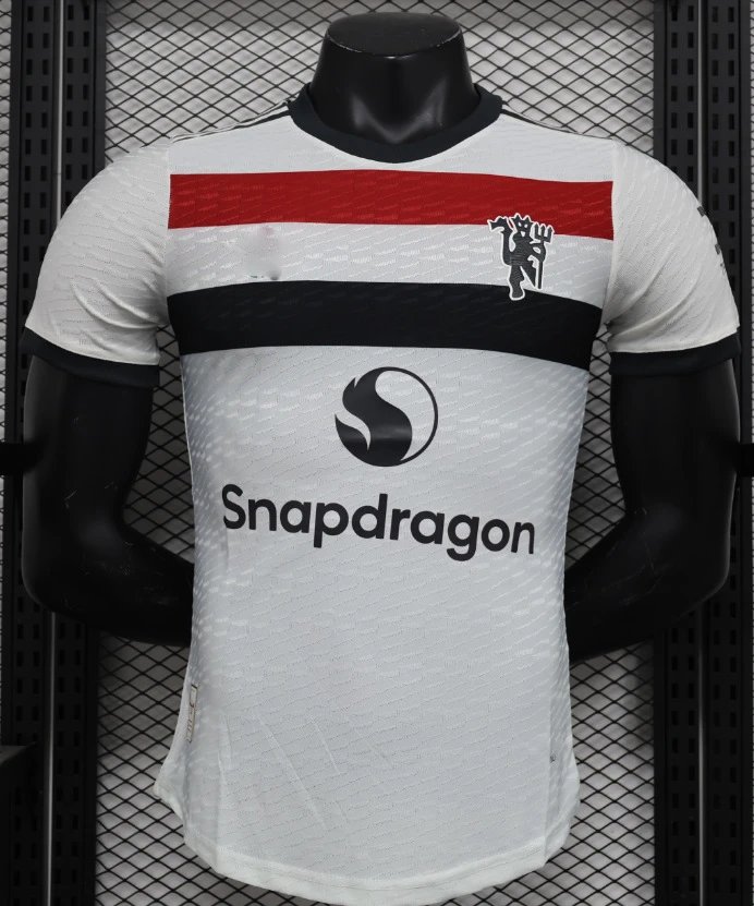 Adidas Manchester United 2024-25 Third Player Version Jersey White/Red/Black Snapdragon