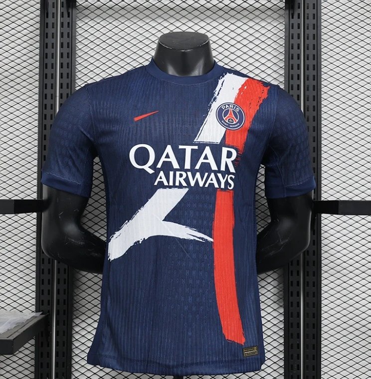Nike PSG 2024-25 Home Player Version Jersey Navy Blue Red