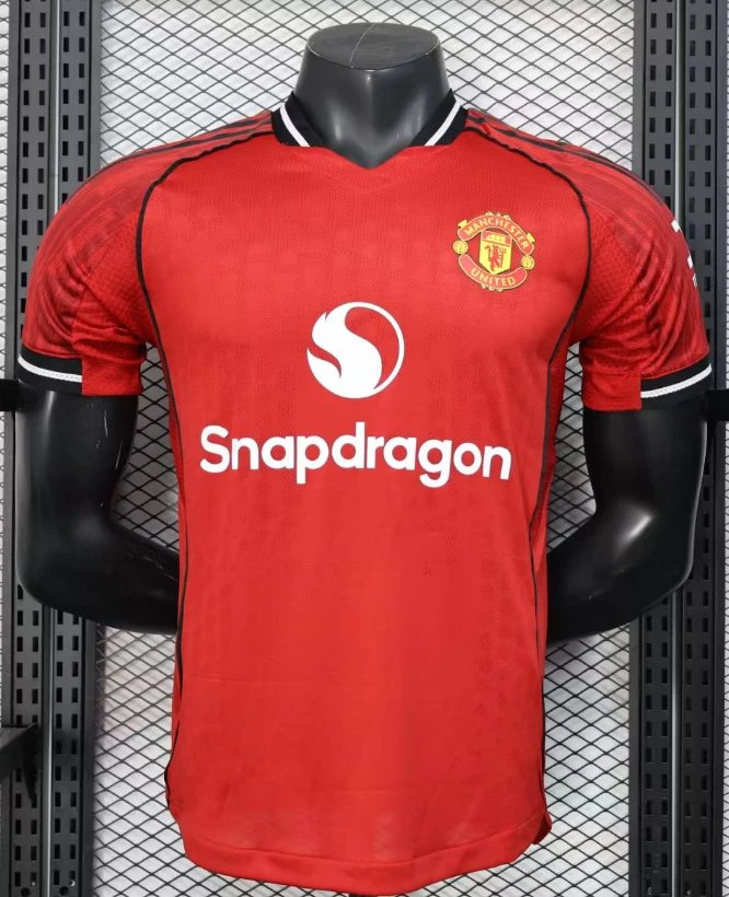 Adidas Manchester United 2024-25 Home Player Version Jersey Red/Black Snapdragon