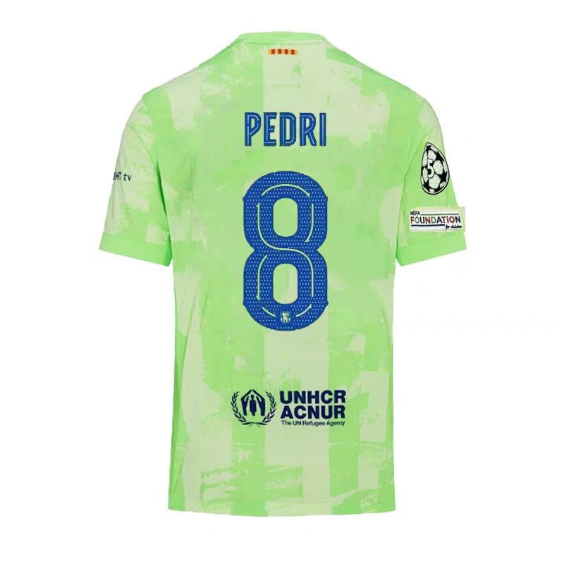 Nike FC Barcelona 2024/25 Third Jersey (UCL) - Pedri #8 - Lime Green