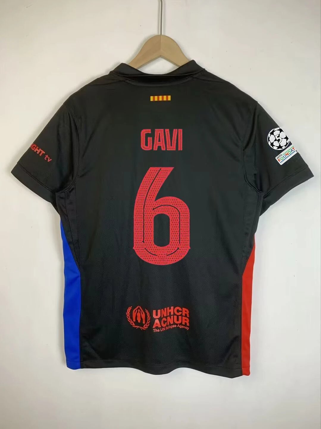 Nike FC Barcelona 2024/25 Away Jersey - Gavi #6 - Black/Red