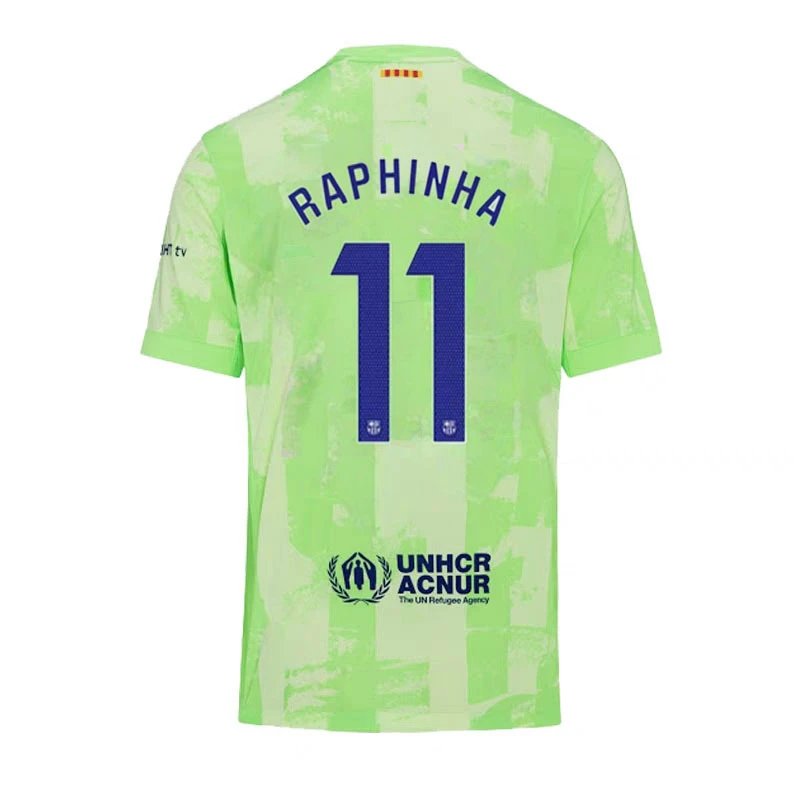 Nike FC Barcelona 2024/25 Third Jersey - Raphinha #11 - Lime Green