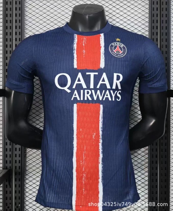 Nike Paris Saint-Germain 2024-25 Home Player Version Jersey Navy/Red Stripe