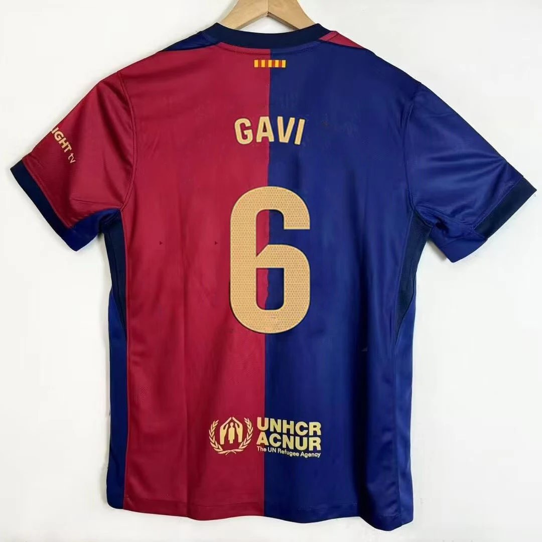 FC Barcelona Nike Home Jersey Gavi #6 Blue Red 2024-25