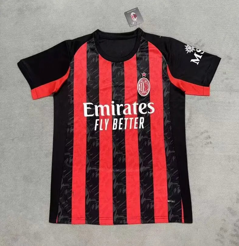 AC Milan Home Jersey Black/Red Stripe 2024-25