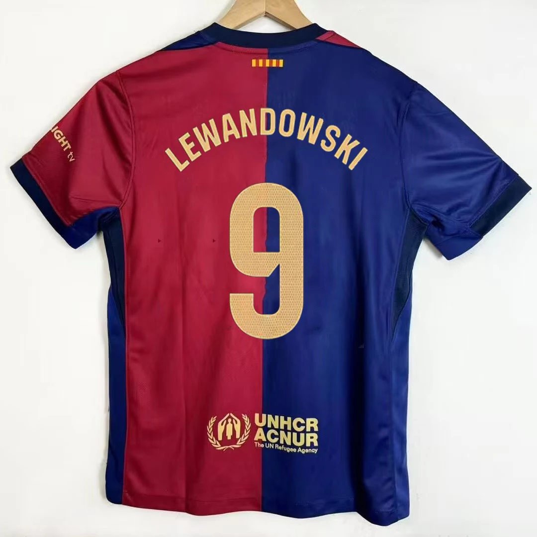 FC Barcelona Nike Home Jersey Lewandowski #9 Blue Red 2024-25