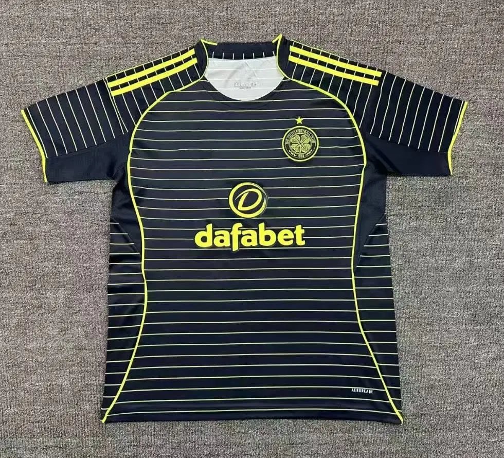 Celtic FC Away Jersey Black/Yellow Stripe