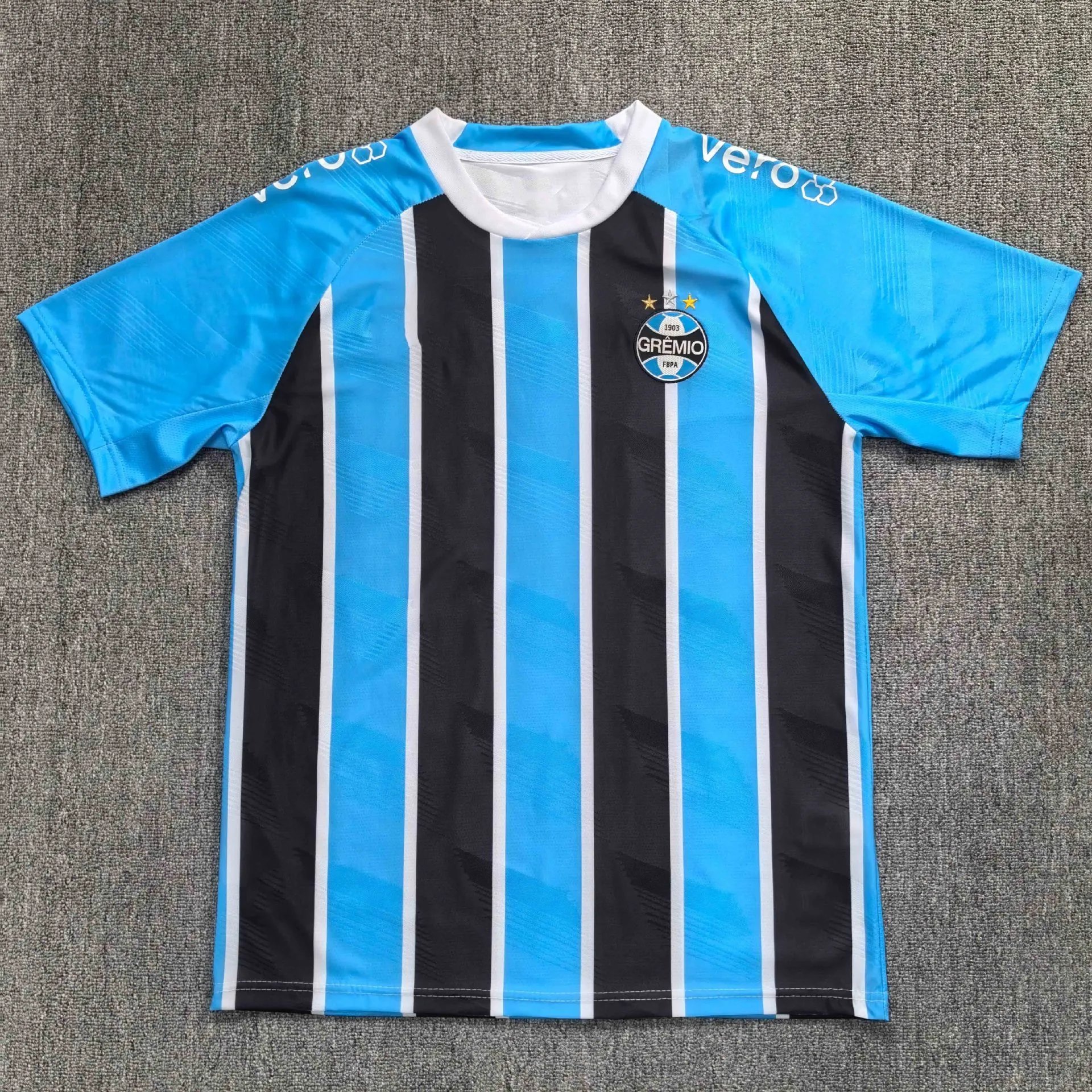 Gremio 2024-25 Home Jersey - Blue/Black/White Stripes (Vero)