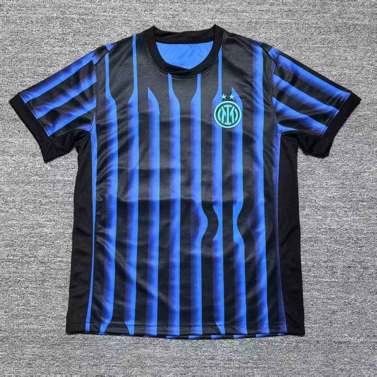 Inter Milan 2024-25 Home Jersey - Black/Blue Stripes