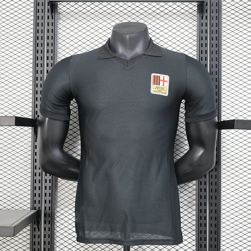 AC Milan Retro Away Jersey Dark Grey Polo