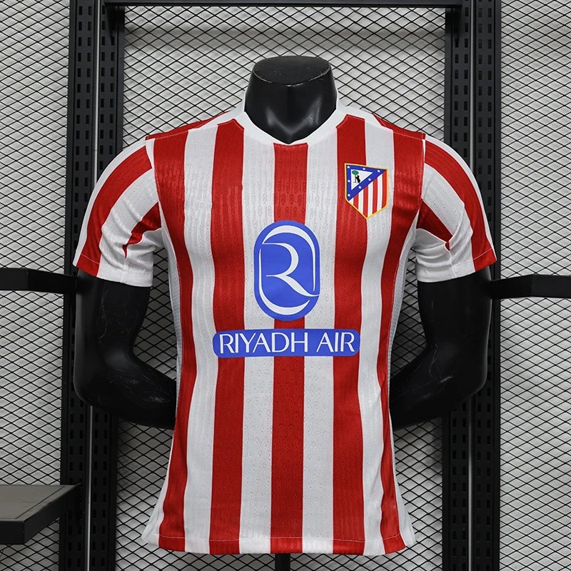 Atletico de Madrid 2024-25 Home Jersey Red/White Stripes