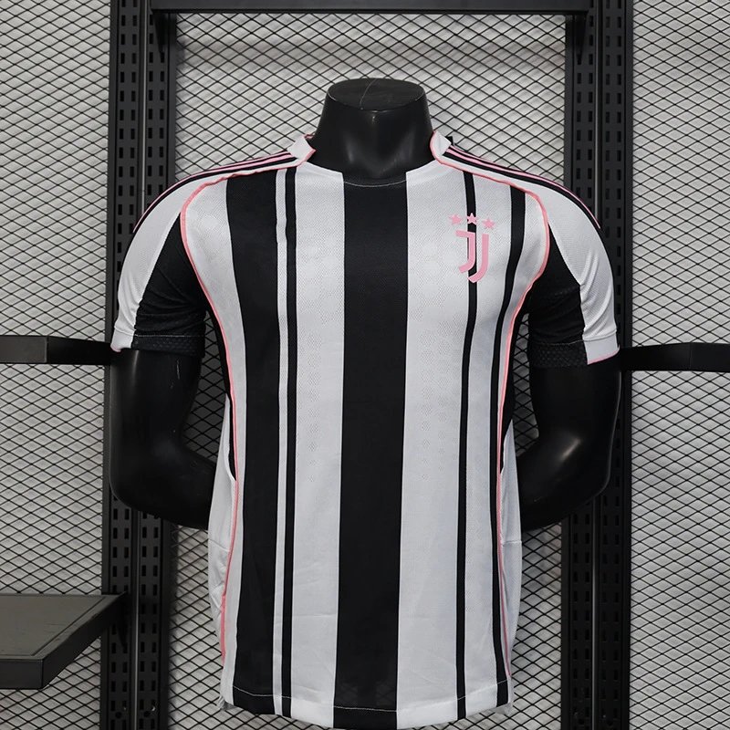Juventus 2023-24 Home Jersey Black/White Pink Trim