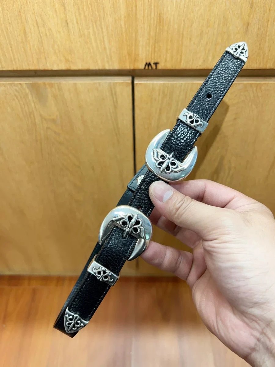 New Style Black Double Buckle / Width 2.0cm