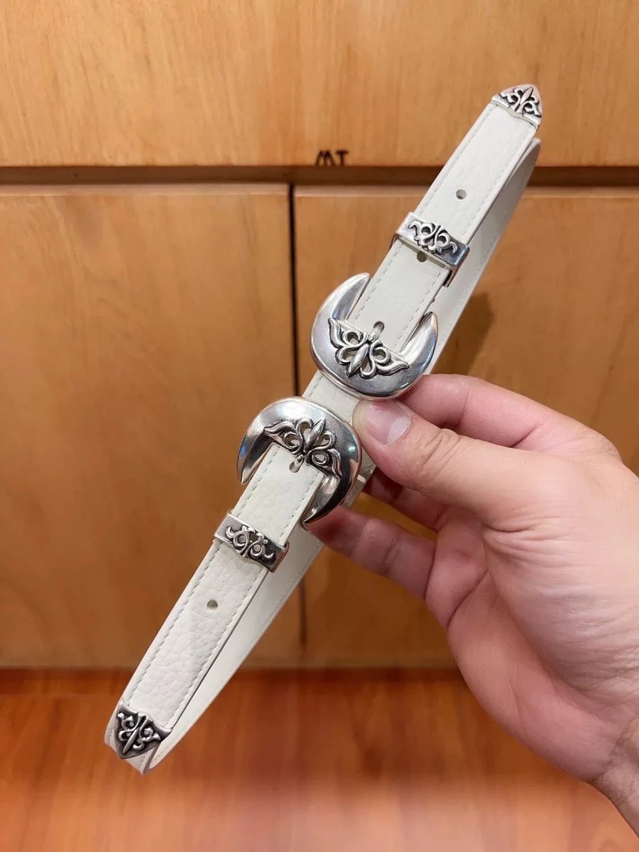 New Style White Double Buckle / Width 2.0cm