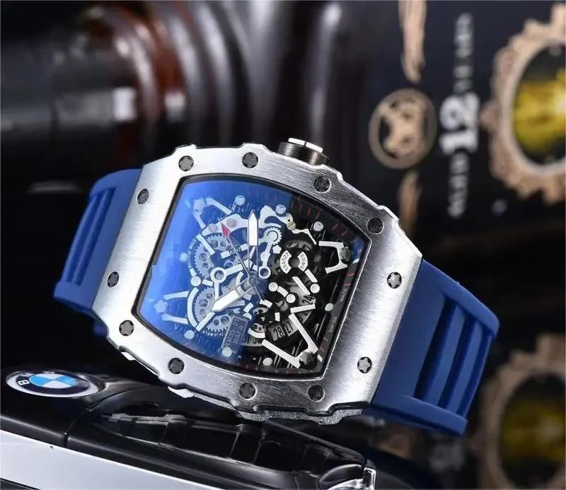 Silver shell with deep blue band