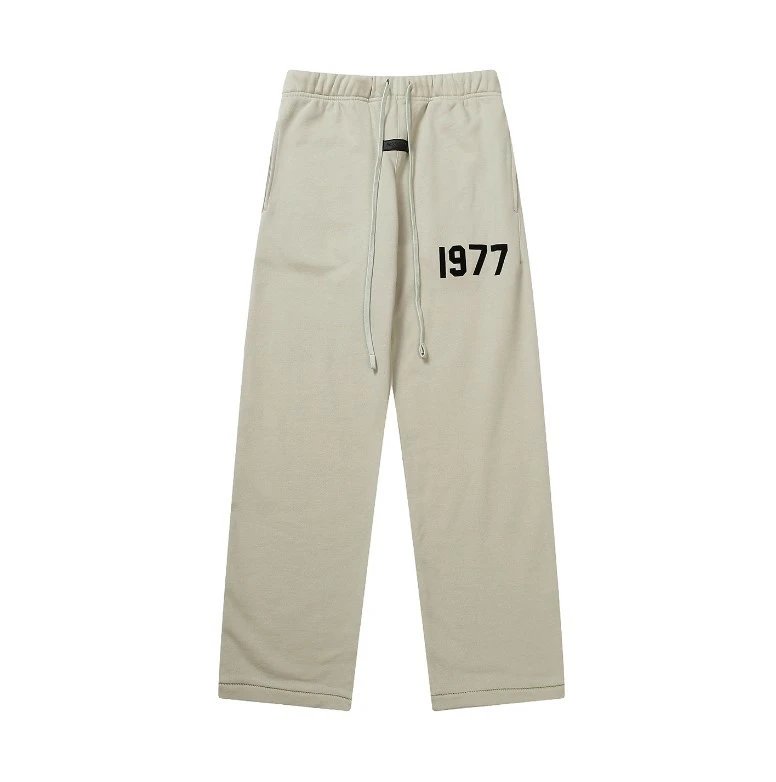 Flocked 1977 Letter Sweatpants Casual Straight-Leg Track Pants