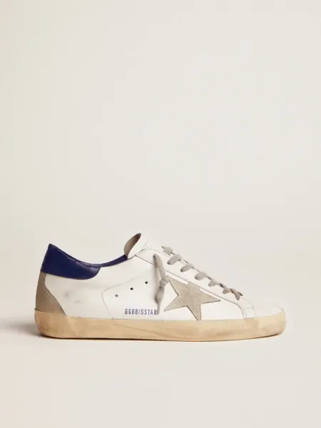 Golden Goose Superstar White Navy Distressed Sneakers - 1
