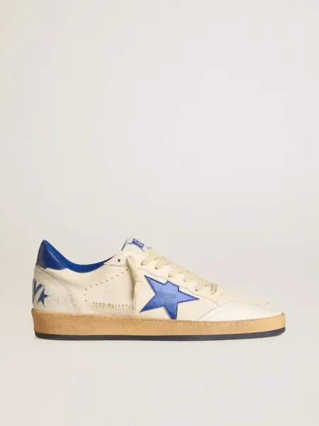 Golden Goose Ball Star White and Blue Leather Sneakers - 1