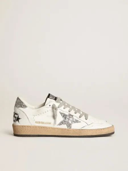 Golden Goose Ball Star Glitter Star White Sneakers - 1