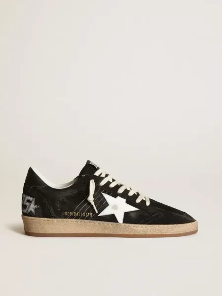 Golden Goose Ball Star Black Leather Sneakers - 1